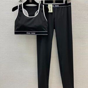 Miu Miu Black Yoga Tracksuit, Size S.